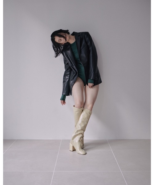 ENCIRCLE（エンサークル）の「【ENCIRCLE/エンサークル】Body suits/ボディースーツ（カットソー）（Tシャツ/カットソー・レディース・ベージュ/ダークグリーン・FREE）」の13枚目の写真