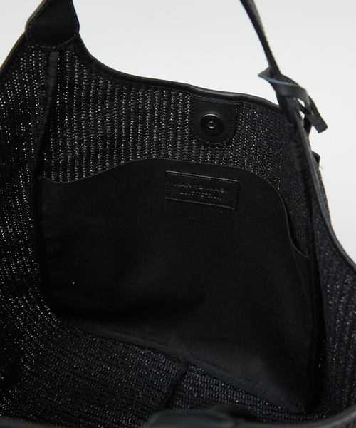 marco masi(マルコマージ)の「【MARCO MASI】レザーハンドルラフィアバッグ L(かごバッグ・レディース・ブラック/ライトグレー・L)」の12枚目の写真