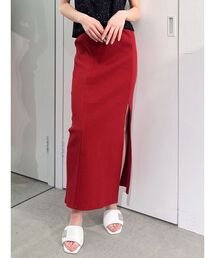 DEEPスリットリブロングスカートライクショートパンツ