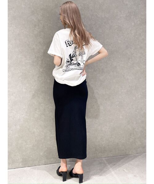 GYDA(ジェイダ)の「DEEPスリットリブロングスカートライクショートパンツ(スカート・レディース・ブラック/レッド・FREE)」の9枚目の写真