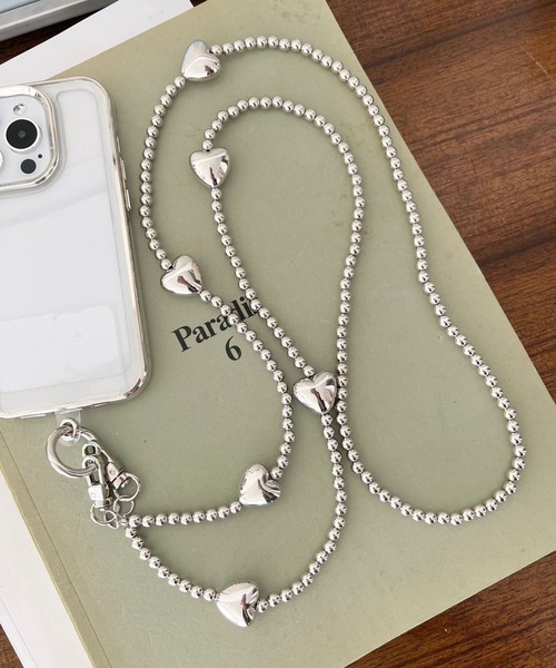 Me%（ミィパーセント）の「【ストラップシート付き】ハートモバイルショルダーストラップ  110293（スマホグッズ・レディース・グレー/アイボリー/ベージュ・FREE）」の10枚目の写真