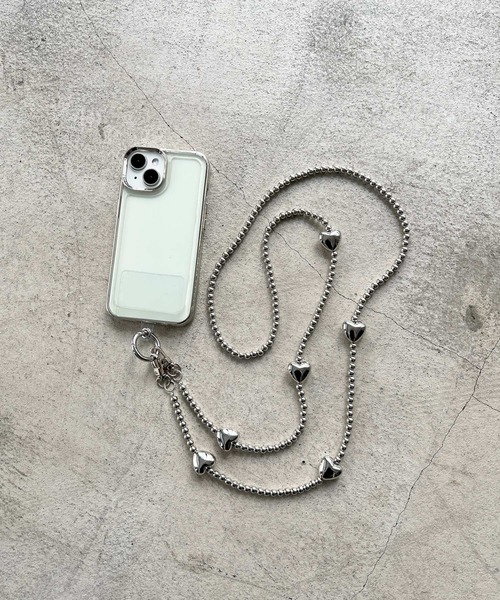 Me%（ミィパーセント）の「【ストラップシート付き】ハートモバイルショルダーストラップ  110293（スマホグッズ・レディース・グレー/アイボリー/ベージュ・FREE）」の14枚目の写真