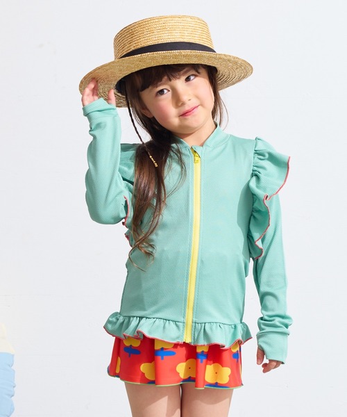 HOGAN RANCH WEAR（ホーガンランチウエア）の「【UVカット】girl’s ZIPラッシュガード（80～140cm）（ラッシュガード・キッズ・ミント/ピンク・140/130/80/120/110/100/90）」の17枚目の写真