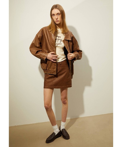 LADY VOLUME（レディーボリューム）の「Lady Volume／001ミニ スカート 2116613（スカート・レディース・ブラック/キャメル・SMALL）」の3枚目の写真