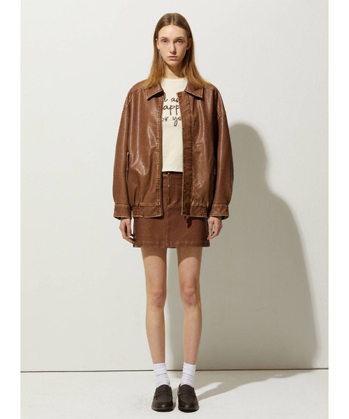 LADY VOLUME（レディーボリューム）の「Lady Volume／001ミニ スカート 2116613（スカート・レディース・ブラック/キャメル・SMALL）」の4枚目の写真