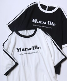 ANPAS | Monotone Ringer&Print T-Shirt/モノトーン リンガー プリント 半袖Tシャツ メンズ レディース(Tシャツ/カットソー)