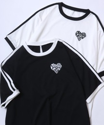 ANPAS | Monotone Ringer&Print T-Shirt/モノトーン リンガー プリント 半袖Tシャツ メンズ レディース(Tシャツ/カットソー)