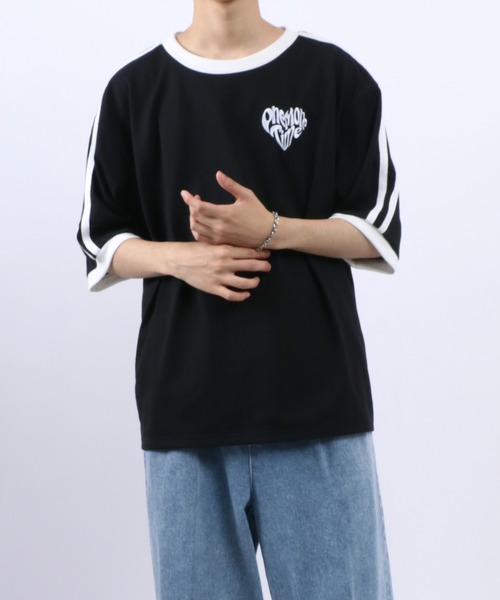 ANPAS（アンパス）の「Monotone Heart Logo Ringer T-Shirt/モノトーン ハートロゴ リンガー 半袖 Tシャツ メンズ レディース（Tシャツ/カットソー・メンズ・ブラック系その他/ブラック/ホワイト/ホワイト系その他・M/L/LL）」の15枚目の写真