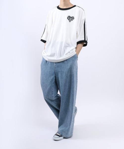 ANPAS（アンパス）の「Monotone Heart Logo Ringer T-Shirt/モノトーン ハートロゴ リンガー 半袖 Tシャツ メンズ レディース（Tシャツ/カットソー・メンズ・ブラック系その他/ブラック/ホワイト/ホワイト系その他・M/L/LL）」の6枚目の写真