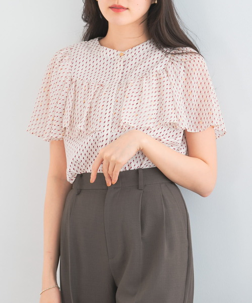 URBAN RESEARCH ROSSO WOMEN（アーバンリサーチ　ロッソ）の「ジオメトリックフリルブラウス（シャツ/ブラウス・レディース・ブラック/イエロー/ホワイト・FREE）」の11枚目の写真