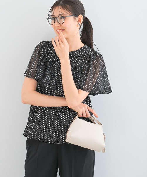 URBAN RESEARCH ROSSO WOMEN（アーバンリサーチ　ロッソ）の「ジオメトリックフリルブラウス（シャツ/ブラウス・レディース・ブラック/イエロー/ホワイト・FREE）」の16枚目の写真