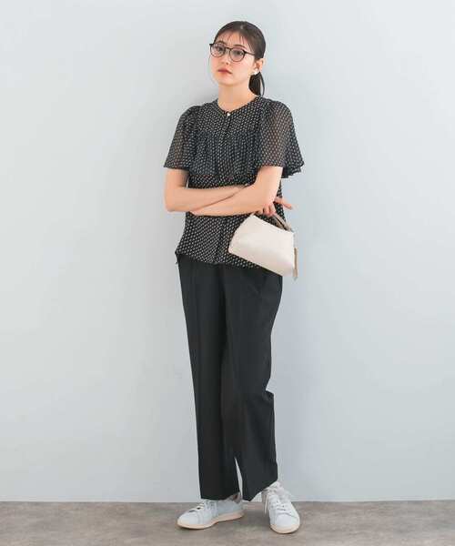 URBAN RESEARCH ROSSO WOMEN（アーバンリサーチ　ロッソ）の「ジオメトリックフリルブラウス（シャツ/ブラウス・レディース・ブラック/イエロー/ホワイト・FREE）」の20枚目の写真