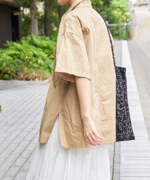 新品Spick and Span ガーメントダイ　サファリシャツ　オフホワイト ガーメントダイサファリシャツ | スピック＆スパン(Spick and