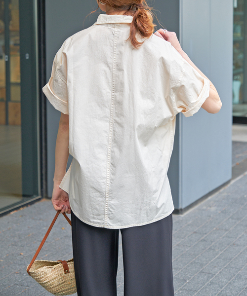 Spick & Span（スピックアンドスパン）の「ガーメントダイサファリシャツ（シャツ/ブラウス・レディース・カーキ/サックスブルー/ホワイト/ベージュ・FREE）」の16枚目の写真