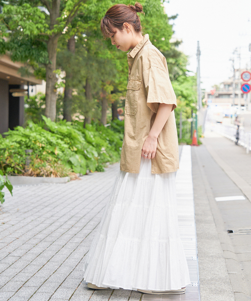 Spick & Span（スピックアンドスパン）の「ガーメントダイサファリシャツ（シャツ/ブラウス・レディース・カーキ/サックスブルー/ホワイト/ベージュ・FREE）」の21枚目の写真