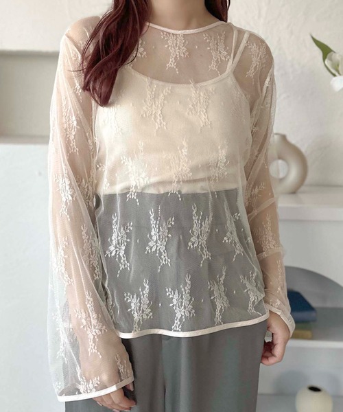 apres jour clair(アプレジュールクレア)の「【apres jour clair】レーストップス【ZOZOTOWN限定アイテム】(Tシャツ/カットソー・レディース・アイボリー/ブラック/グレー・フリー/X-LARGE)」の8枚目の写真