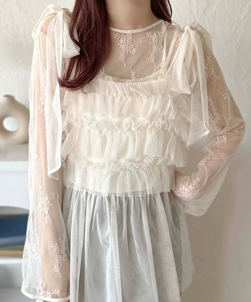 apres jour clair(アプレジュールクレア)の「【apres jour clair】レーストップス【ZOZOTOWN限定アイテム】(Tシャツ/カットソー・レディース・アイボリー/ブラック/グレー・フリー/X-LARGE)」の5枚目の写真