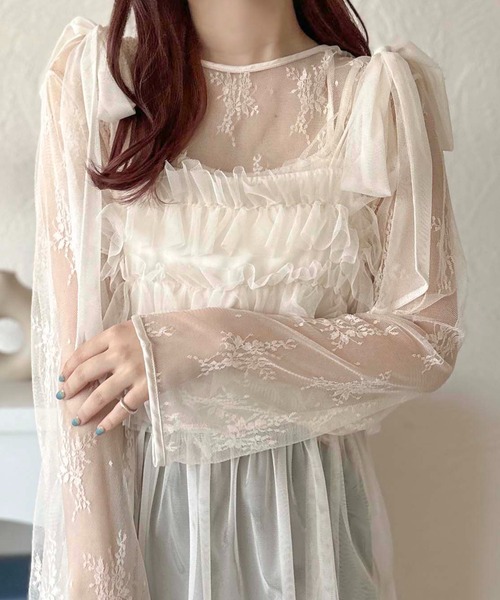 apres jour clair(アプレジュールクレア)の「【apres jour clair】レーストップス【ZOZOTOWN限定アイテム】(Tシャツ/カットソー・レディース・アイボリー/ブラック/グレー・フリー/X-LARGE)」の4枚目の写真