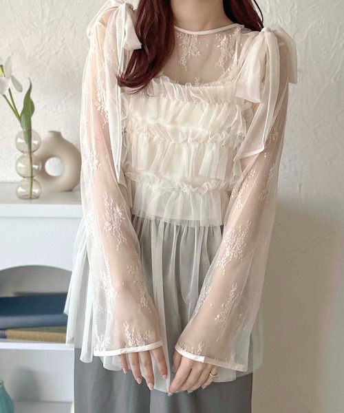 apres jour clair(アプレジュールクレア)の「【apres jour clair】レーストップス【ZOZOTOWN限定アイテム】(Tシャツ/カットソー・レディース・アイボリー/ブラック/グレー・フリー/X-LARGE)」の6枚目の写真