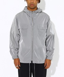 -ate（エイト）の「【-ate】ナイロン シャンブレー フードジャケット 23AW-ATE-O-001（その他アウター）」