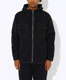 -ate（エイト）の「【-ate】ナイロン シャンブレー フードジャケット 23AW-ATE-O-001（その他アウター）」