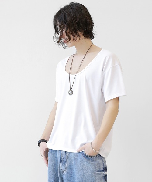 スクープネックトップス 半袖Tシャツ（Tシャツ/カットソー）｜minsobi（ミンソビ）
