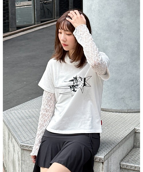NICE GHOST CLUB（ナイスゴーストクラブ）の「【UNISEX】niceghostclub／アニメスターT 2124384（Tシャツ/カットソー・レディース・ブラック/ホワイト・FREE）」の2枚目の写真