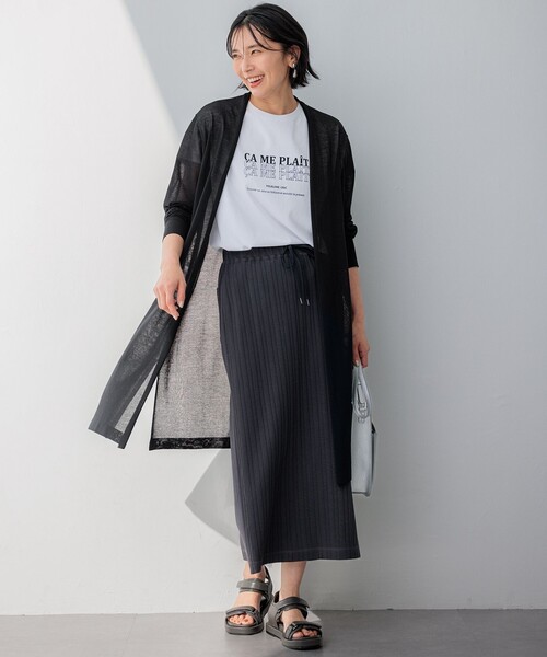 23区(ニジュウサンク)の「【SLOW/一部店舗限定】ランダムリブフライス スカート(スカート・レディース・ブラック系/グレー系/ダークブラウン系・40/38)」の7枚目の写真