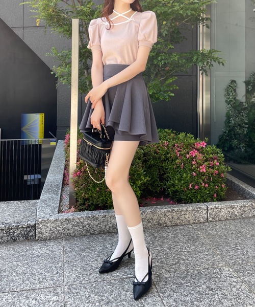 abc une face(アーベーセーアンフェイス)の「デコルテリボンカットソー(Tシャツ/カットソー・レディース・ブラック/ホワイト/ピンク・FREE)」の19枚目の写真