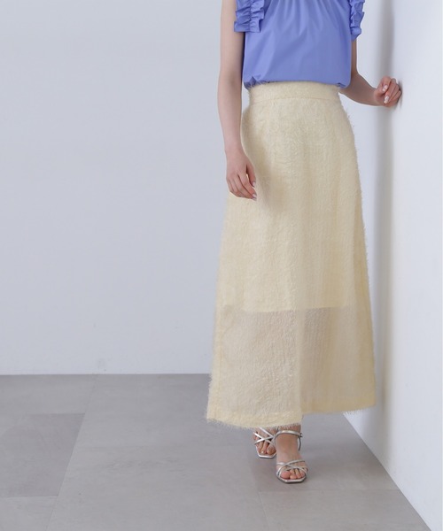 N.（N. Natural Beauty Basic）（エヌエヌナチュラルビューティーベーシック）の「◆フリンジロングスカート（スカート・レディース・ブラック/オフホワイト/ピンク・MEDIUM）」の2枚目の写真