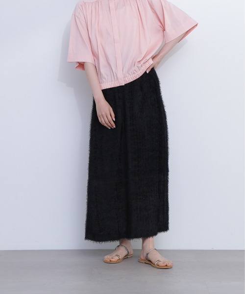 N.（N. Natural Beauty Basic）（エヌエヌナチュラルビューティーベーシック）の「◆フリンジロングスカート（スカート・レディース・ブラック/オフホワイト/ピンク・MEDIUM）」の3枚目の写真