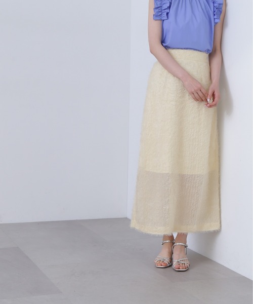 N.（N. Natural Beauty Basic）（エヌエヌナチュラルビューティーベーシック）の「◆フリンジロングスカート（スカート・レディース・ブラック/オフホワイト/ピンク・MEDIUM）」の11枚目の写真