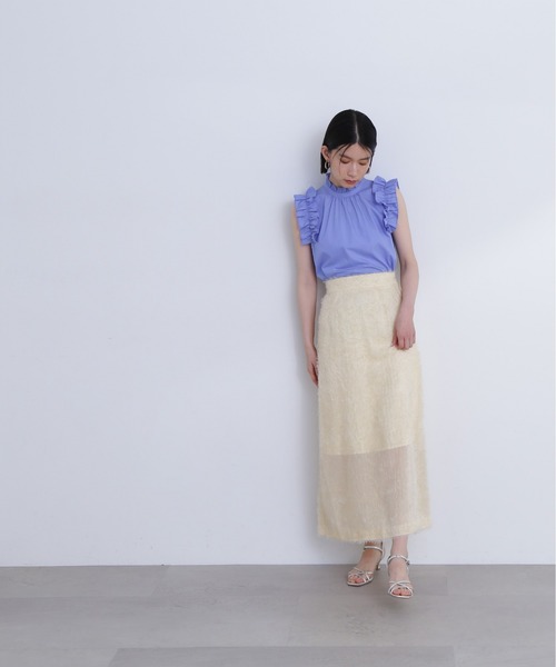 N.（N. Natural Beauty Basic）（エヌエヌナチュラルビューティーベーシック）の「◆フリンジロングスカート（スカート・レディース・ブラック/オフホワイト/ピンク・MEDIUM）」の10枚目の写真