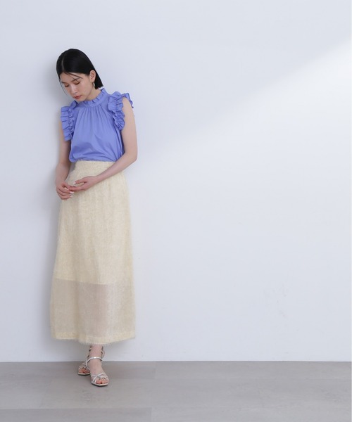 N.（N. Natural Beauty Basic）（エヌエヌナチュラルビューティーベーシック）の「◆フリンジロングスカート（スカート・レディース・ブラック/オフホワイト/ピンク・MEDIUM）」の9枚目の写真