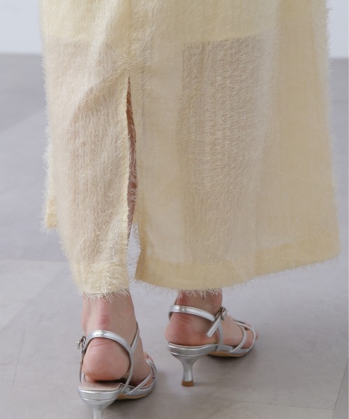 N.（N. Natural Beauty Basic）（エヌエヌナチュラルビューティーベーシック）の「◆フリンジロングスカート（スカート・レディース・ブラック/オフホワイト/ピンク・MEDIUM）」の12枚目の写真