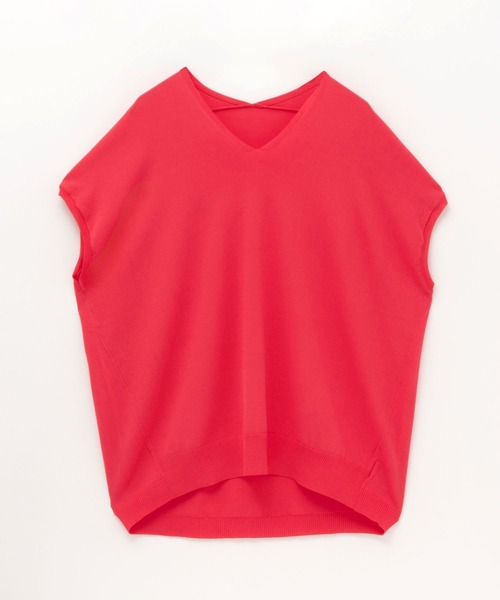 HusHusH（ハッシュアッシュ）の「【 接触冷感 】 HusHusH ハッシュアッシュ Vネックコクーンニットプルオーバー（ニット/セーター・レディース・マジェンタ/ベージュ/ブラック・M/L）」の3枚目の写真