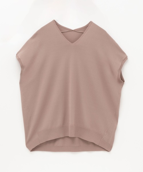 HusHusH（ハッシュアッシュ）の「【 接触冷感 】 HusHusH ハッシュアッシュ Vネックコクーンニットプルオーバー（ニット/セーター・レディース・マジェンタ/ベージュ/ブラック・M/L）」の18枚目の写真