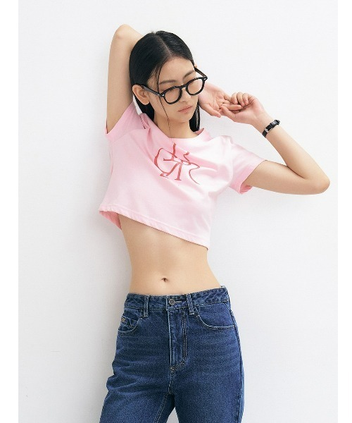 CITYBREEZE(シティブリーズ)の「LOGO CROP SHORT SLEEVE T-SHIRT(Tシャツ/カットソー・レディース・ブラック/ネイビー/ピンク/ホワイト/ホワイト×ブルー・FREE)」の17枚目の写真