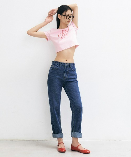 CITYBREEZE(シティブリーズ)の「LOGO CROP SHORT SLEEVE T-SHIRT(Tシャツ/カットソー・レディース・ブラック/ネイビー/ピンク/ホワイト/ホワイト×ブルー・FREE)」の19枚目の写真