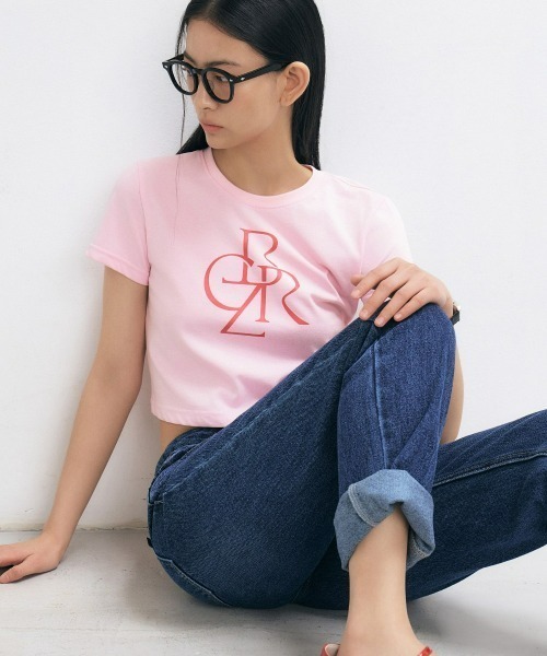 CITYBREEZE(シティブリーズ)の「LOGO CROP SHORT SLEEVE T-SHIRT(Tシャツ/カットソー・レディース・ブラック/ネイビー/ピンク/ホワイト/ホワイト×ブルー・FREE)」の15枚目の写真