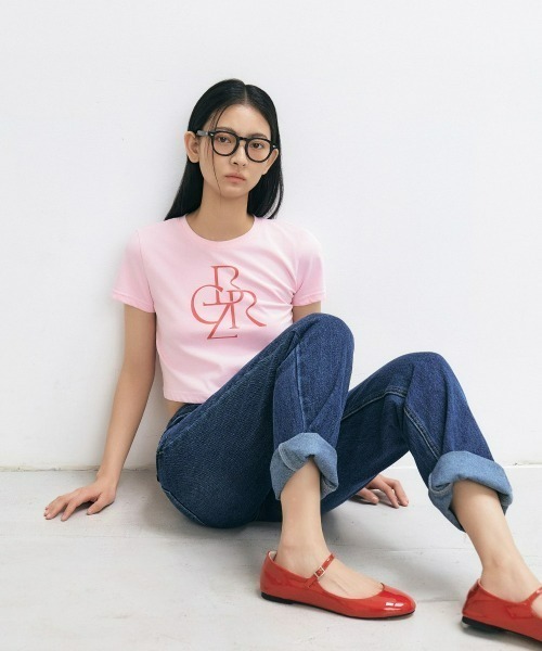 CITYBREEZE(シティブリーズ)の「LOGO CROP SHORT SLEEVE T-SHIRT(Tシャツ/カットソー・レディース・ブラック/ネイビー/ピンク/ホワイト/ホワイト×ブルー・FREE)」の13枚目の写真
