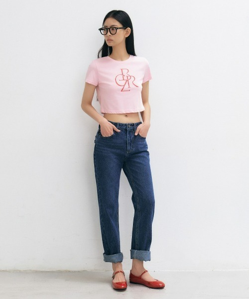 CITYBREEZE(シティブリーズ)の「LOGO CROP SHORT SLEEVE T-SHIRT(Tシャツ/カットソー・レディース・ブラック/ネイビー/ピンク/ホワイト/ホワイト×ブルー・FREE)」の18枚目の写真