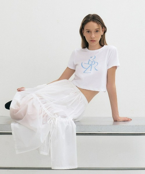CITYBREEZE(シティブリーズ)の「LOGO CROP SHORT SLEEVE T-SHIRT(Tシャツ/カットソー・レディース・ブラック/ネイビー/ピンク/ホワイト/ホワイト×ブルー・FREE)」の12枚目の写真