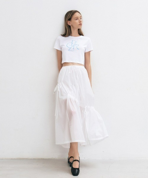 CITYBREEZE(シティブリーズ)の「LOGO CROP SHORT SLEEVE T-SHIRT(Tシャツ/カットソー・レディース・ブラック/ネイビー/ピンク/ホワイト/ホワイト×ブルー・FREE)」の10枚目の写真