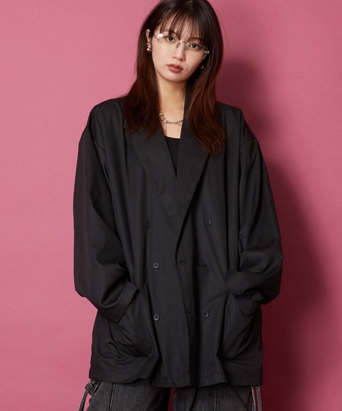 unrelaxing（アンリラクシング）の「ルーズシルエット ダブルテーラードジャケット（テーラードジャケット・メンズ・ブラック・FREE）」の5枚目の写真
