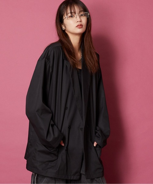 unrelaxing（アンリラクシング）の「ルーズシルエット ダブルテーラードジャケット（テーラードジャケット・メンズ・ブラック・FREE）」の6枚目の写真