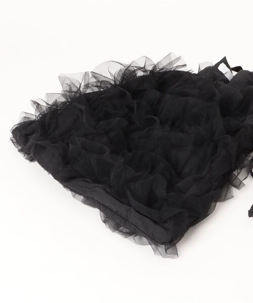 TITTY&CO.（ティティーアンドコー）の「チュールフリルバッグ（トートバッグ・レディース・ブラック/ホワイト・FREE）」の4枚目の写真