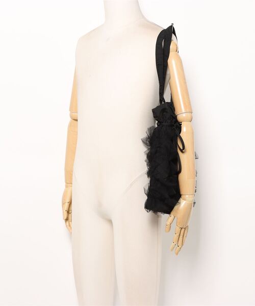 TITTY&CO.（ティティーアンドコー）の「チュールフリルバッグ（トートバッグ・レディース・ブラック/ホワイト・FREE）」の6枚目の写真