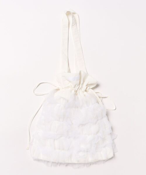 TITTY&CO.（ティティーアンドコー）の「チュールフリルバッグ（トートバッグ・レディース・ブラック/ホワイト・FREE）」の9枚目の写真
