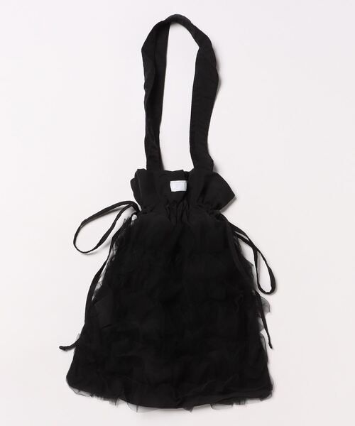 TITTY&CO.（ティティーアンドコー）の「チュールフリルバッグ（トートバッグ・レディース・ブラック/ホワイト・FREE）」の8枚目の写真